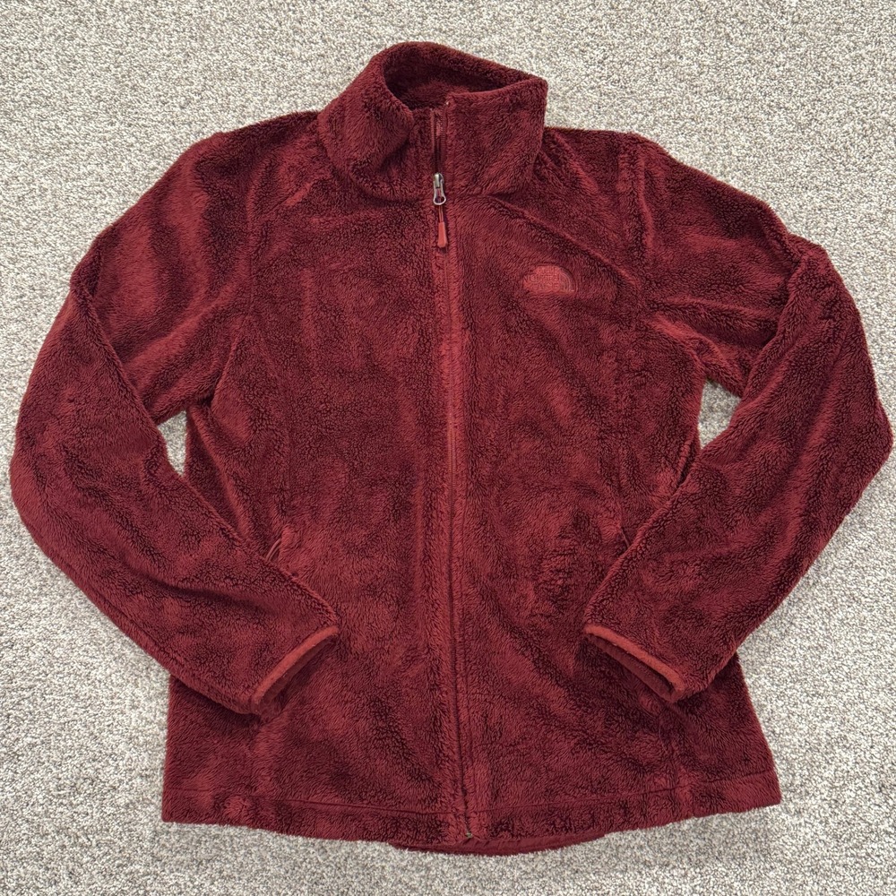 The North Face Osito Fleece Jacket Womens Medium Burgundy Full Zip Soft Shell